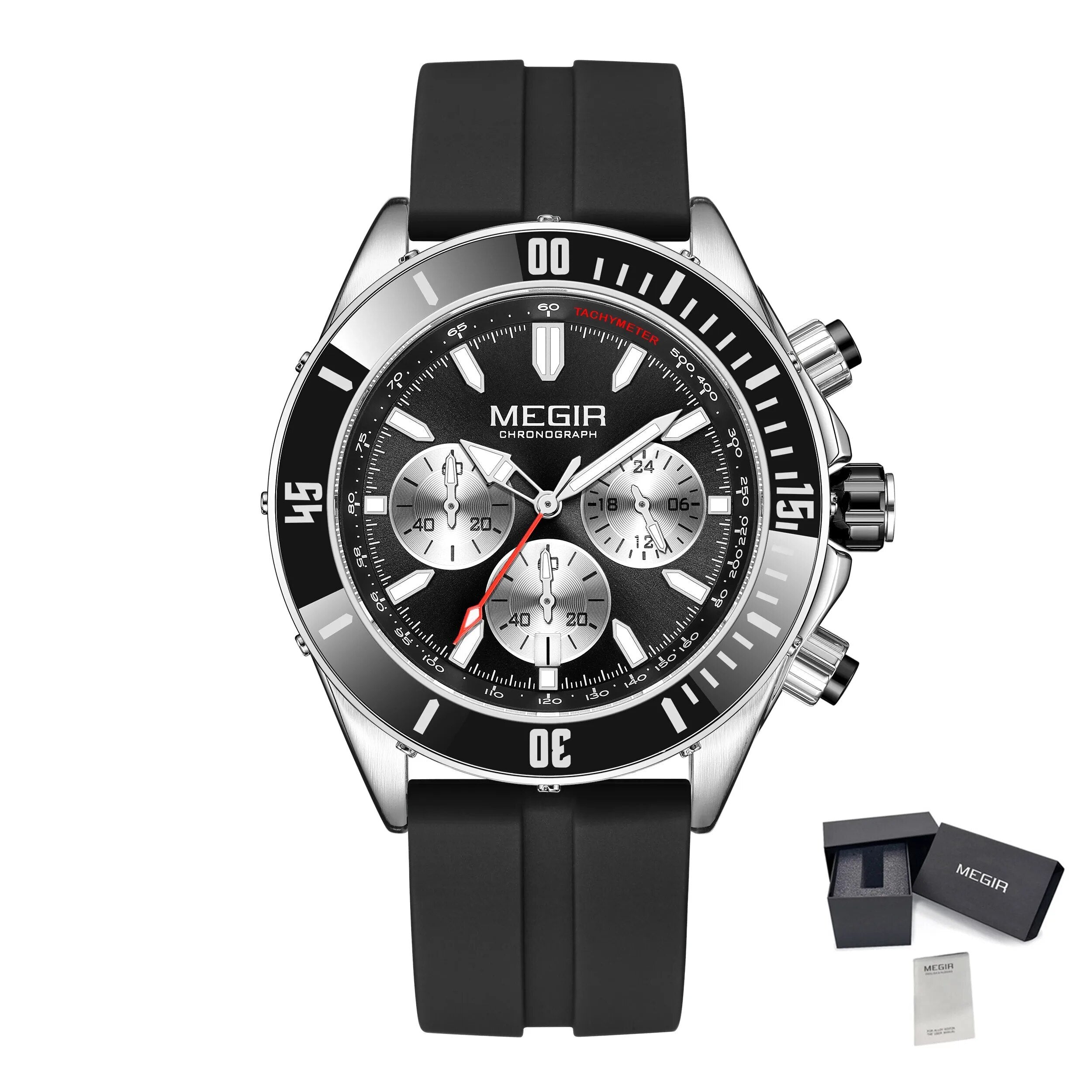 MEGIR Watch with Chronograph Men Fashion Quartz Military Waterproof Calendar Business Casual Wrist Watches Clock Montre Homme