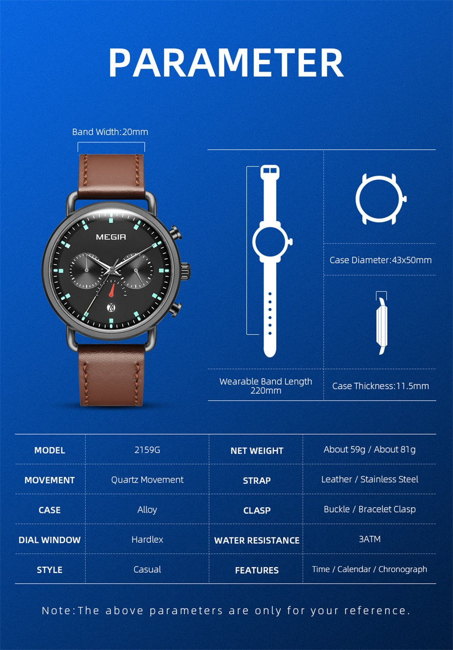 MEGIR Men Watch Top Brand Fashion Casual Quartz Watches Waterproof Date Man Sports Military Wristwatch Clock Relogio Masculino