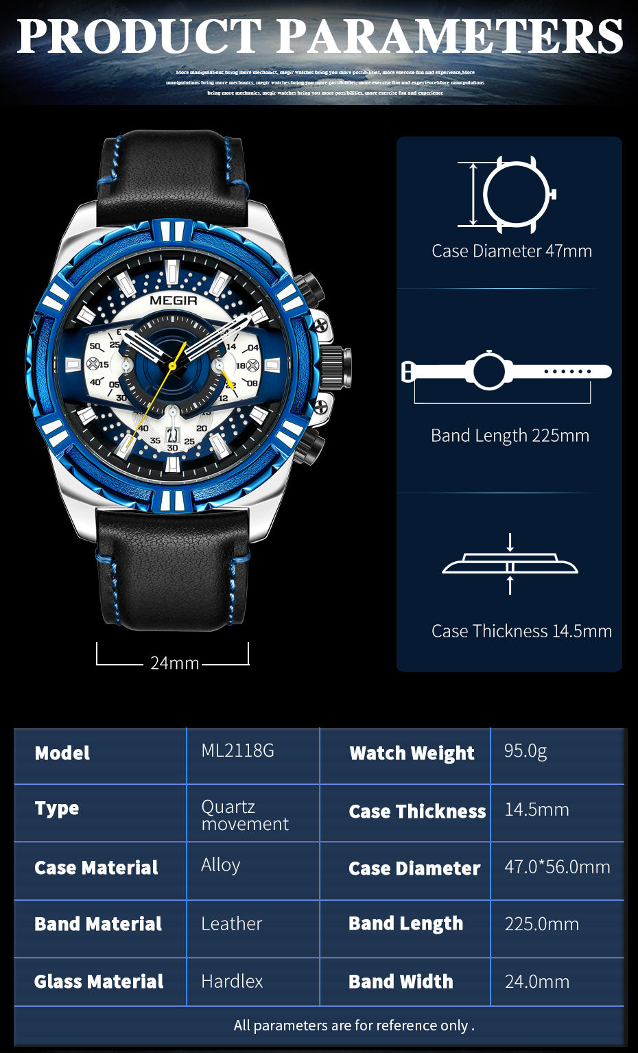 MEGIR Luxury Casual Watches for Men Fashion Leather Sports Military Wristwatch Calendar Luminous Quartz Man Clock Montre Homme