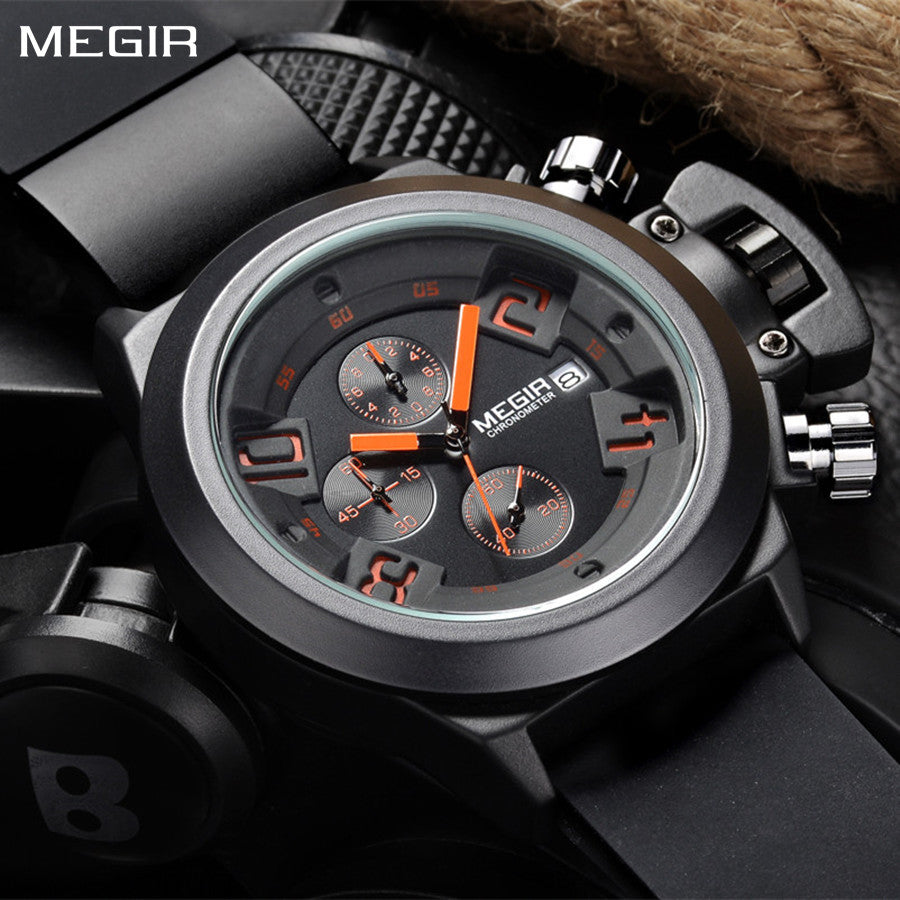 MEGIR Men Watches Luxury Fashion Sport Military Chronograph Luminous Date Quartz Wristwatch Clock Big Dial Relogio Masculino