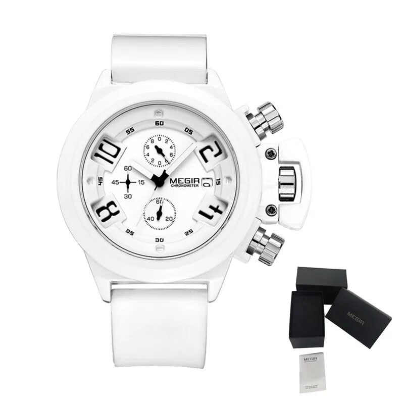 MEGIR Men Watches Luxury Fashion Sport Military Chronograph Luminous Date Quartz Wristwatch Clock Big Dial Relogio Masculino