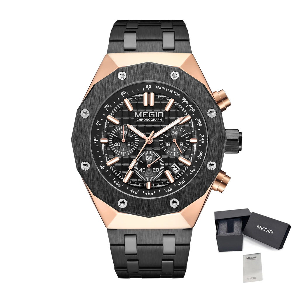 MEGIR Relogio Masculino Luxury Business Men Watches Fashion Military Watch Date Luminous Casual Quartz Wristwatch Man Clock 2213-12