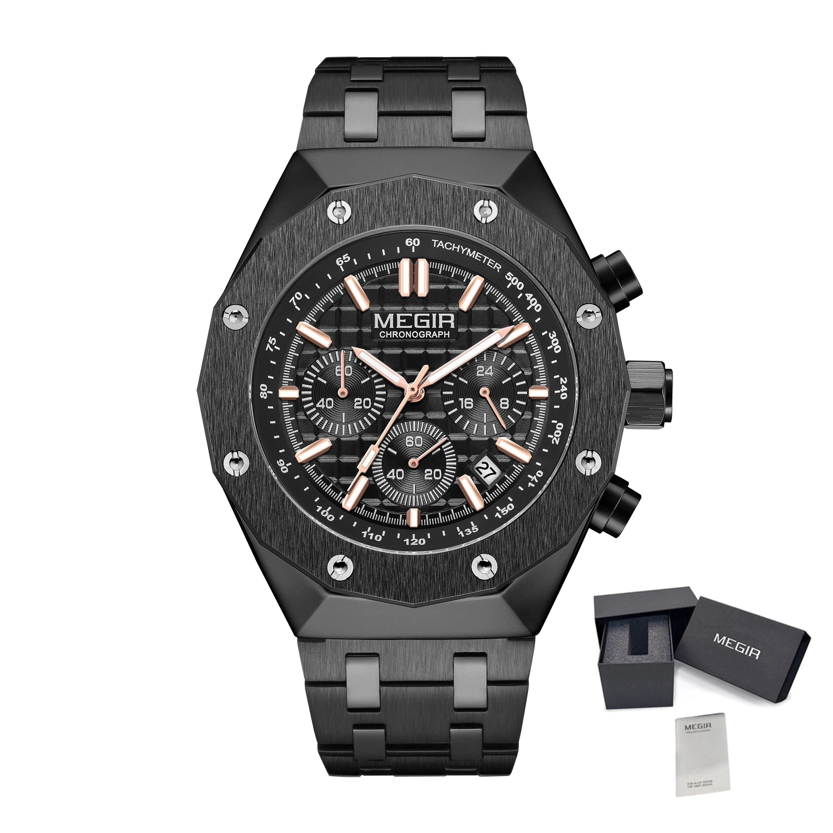 MEGIR Relogio Masculino Luxury Business Men Watches Fashion Military Watch Date Luminous Casual Quartz Wristwatch Man Clock 2213-14