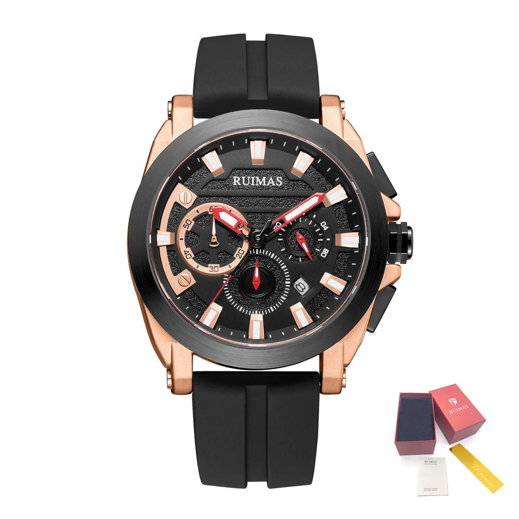RUIMAS Relogio Masculino Luxury Silicone Band Large Dial Mens Sports Watch Waterproof Luminous Date WristWatch Quartz Clock-14