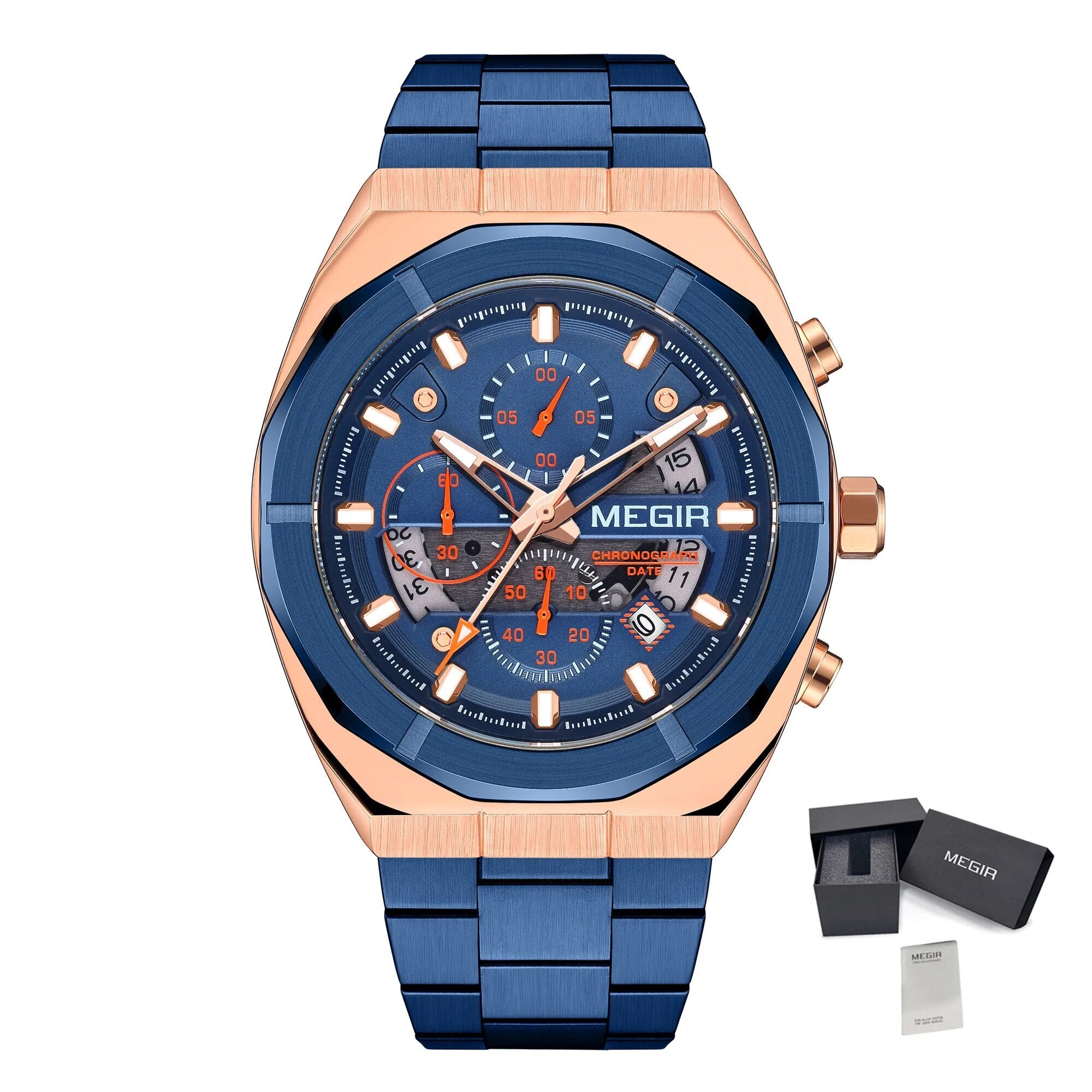 MEGIR New Watch for Men Top Brand Luxury Casual Quartz Wristwatch with Chronograph Waterproof Luminous Auto Date Reloj Hombre-18