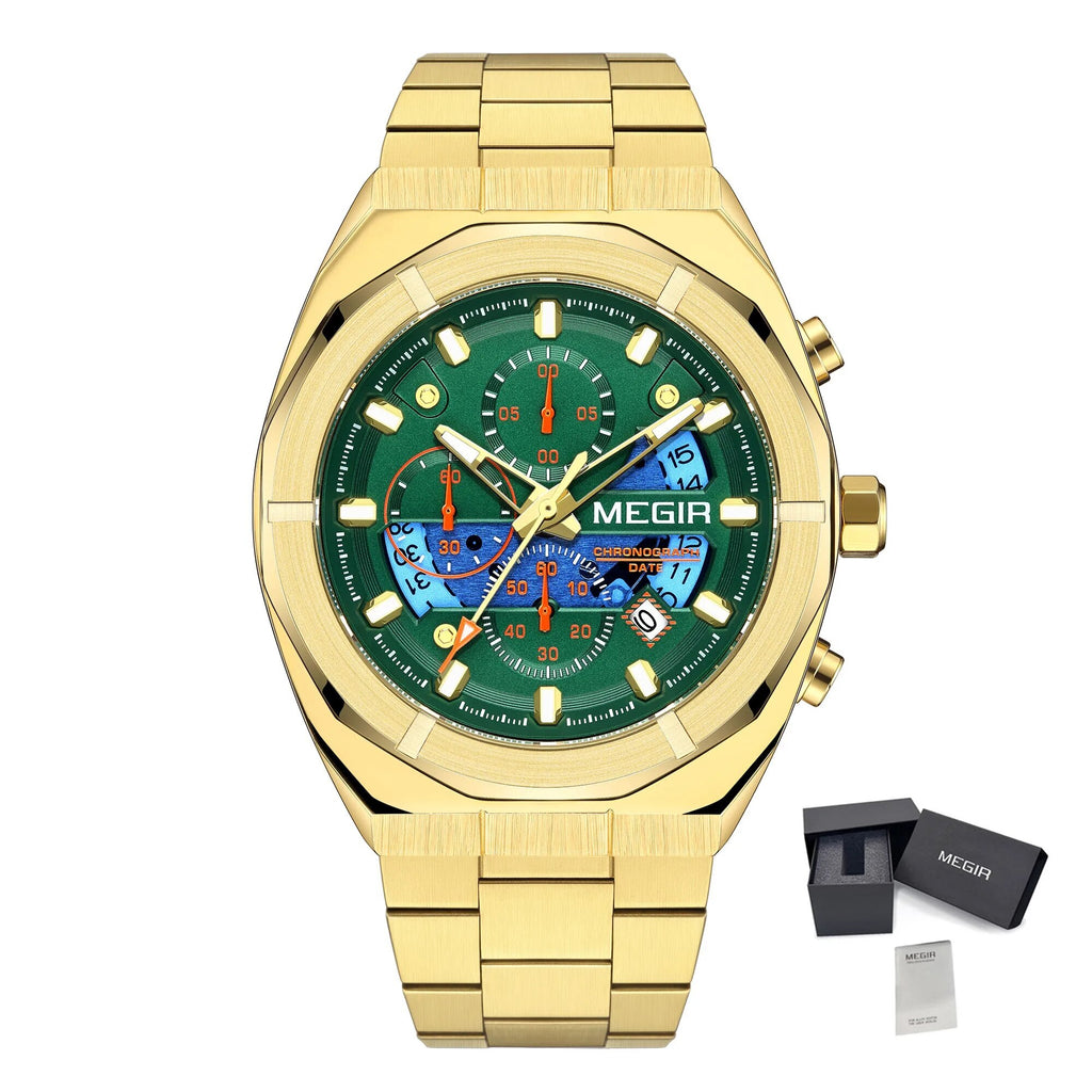 MEGIR New Watch for Men Top Brand Luxury Casual Quartz Wristwatch with Chronograph Waterproof Luminous Auto Date Reloj Hombre-15