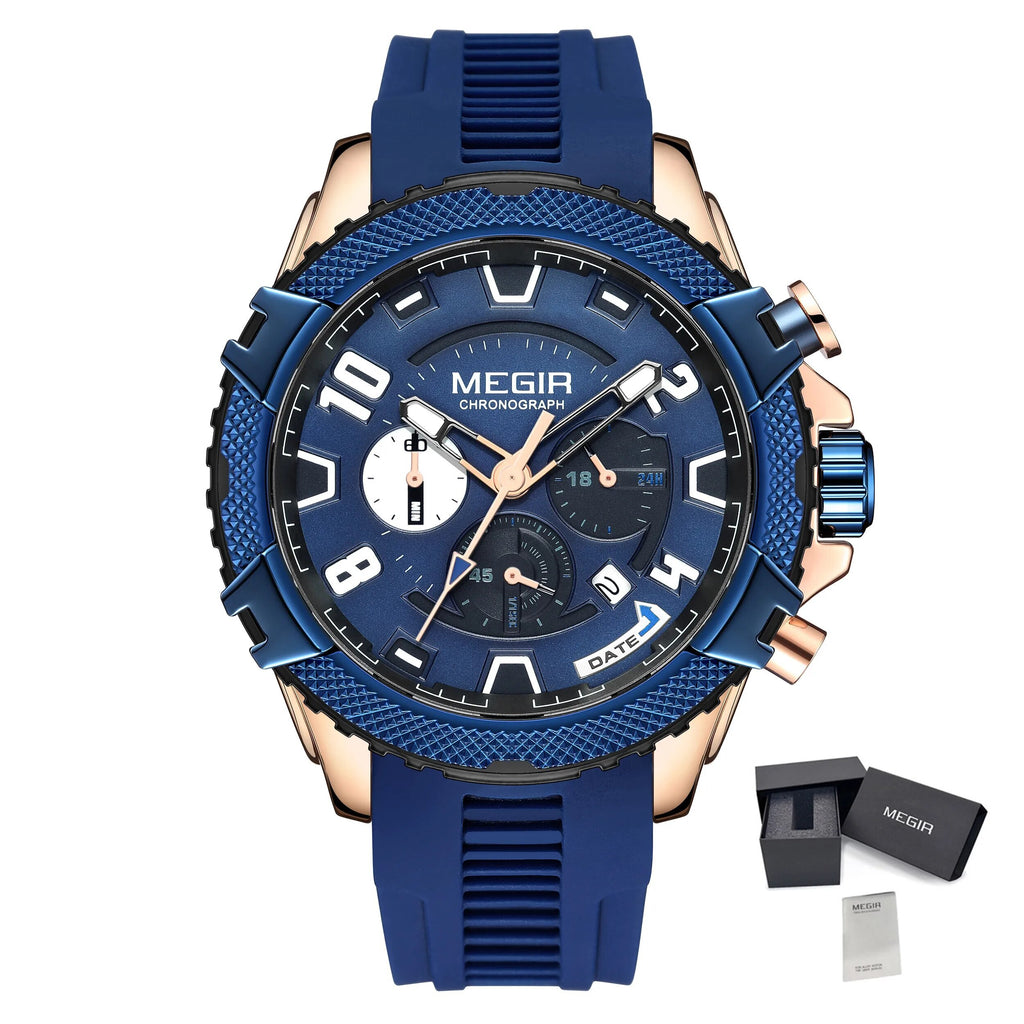 MEGIR Luxury Men's Watches Fashion Sport Quartz Watch Waterproof Date Chronograph Military Wristwatches Clock Reloj Hombre 2200-15