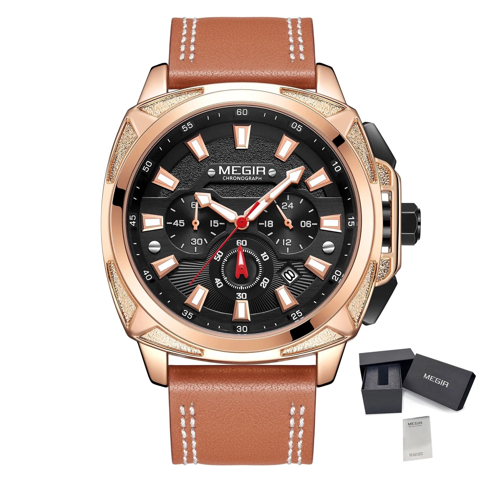 MEGIR Relogio Masculino Watches Men Fashion Leather Band Sports Military Watches Luxury Quartz Business Wristwatch Reloj Hombre-13