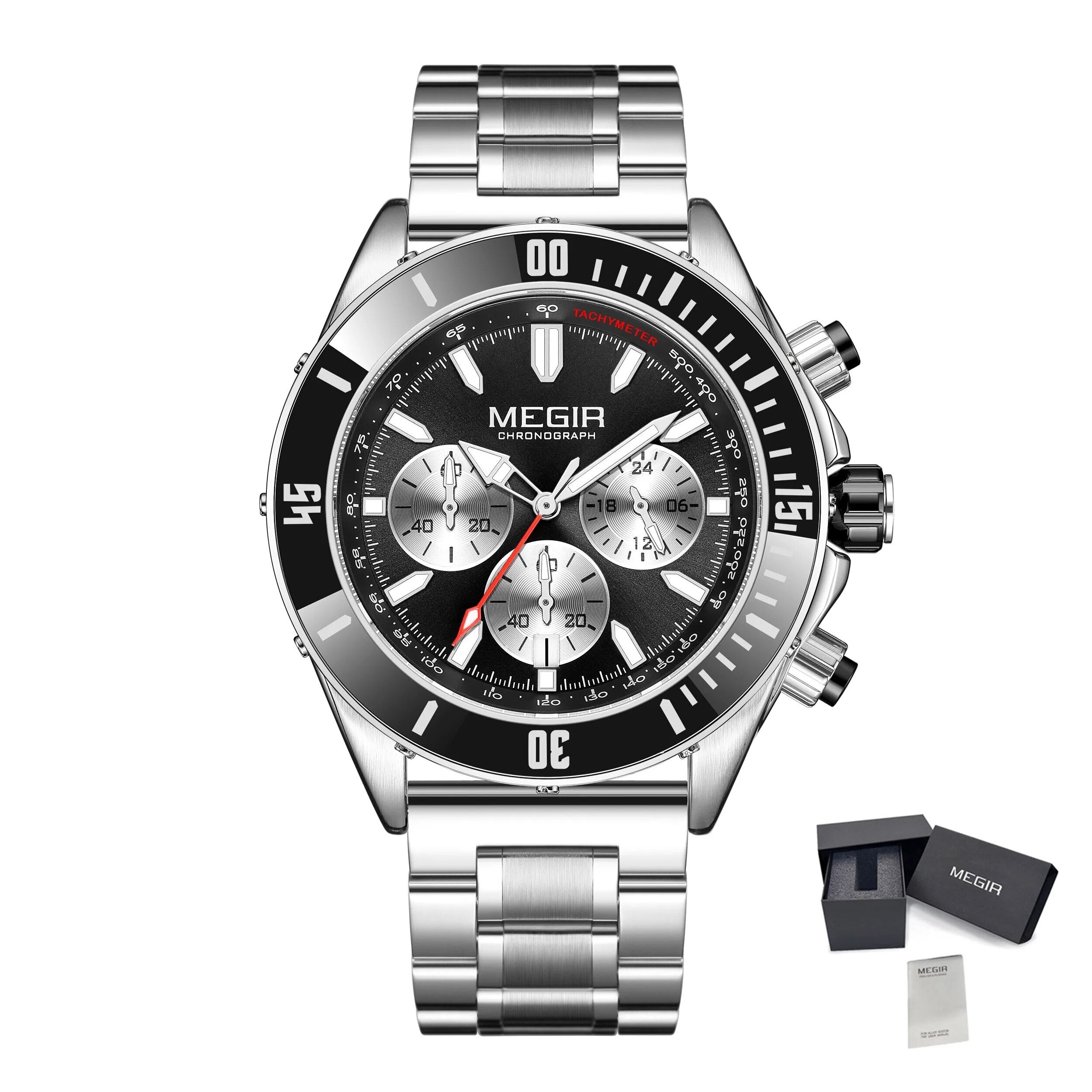 MEGIR Watch with Chronograph Men Fashion Quartz Military Waterproof Calendar Business Casual Wrist Watches Clock Montre Homme