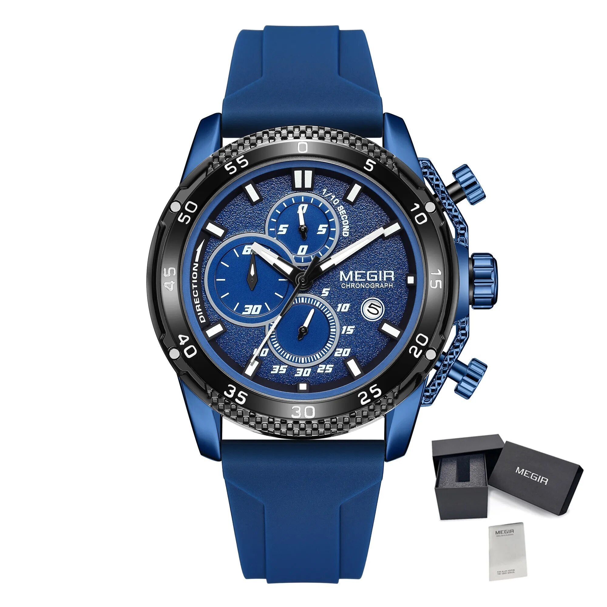 MEGIR Mens' Watches Luxury Fashion Military Sport Watch for Man Waterproof Luminous Silicone Quartz Wrist Watch Clock 2211-17