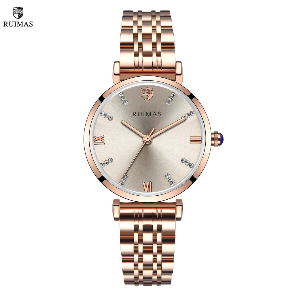 RUIMAS Women Watches Top Brand Luxury Quartz Watch Waterproof Fashion Ladies Wristwatch Stain Steel Dress Clock Reloj Mujer 536