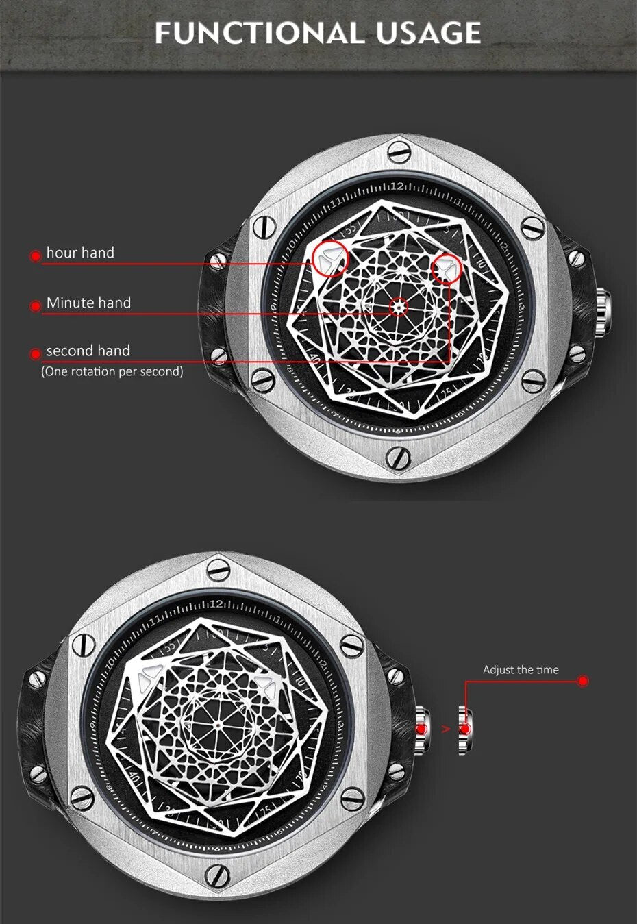 RUIMAS Men's Watches Fashion Sport Quartz Watch for Men Reloj Hombre Leather Belt Wrist Watch Waterproof Casual Clock 533-7