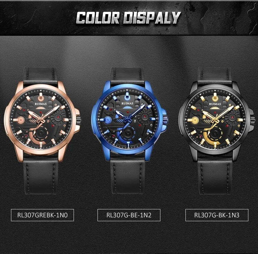 RUIMAS Watches Men's Casual Sport Watches Luxury Military Quartz Wrist Watch Chronograph ​Waterproof Man Clock Montre Homme 307-5