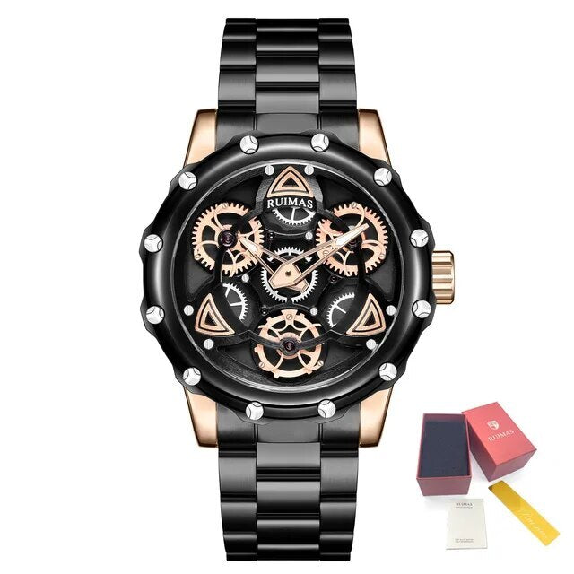 RUIMAS Quartz Watches Men's Business Wristwatch Waterproof Male Clock Chronograph Stainless Steel Casual Watch reloj hombre 331-13