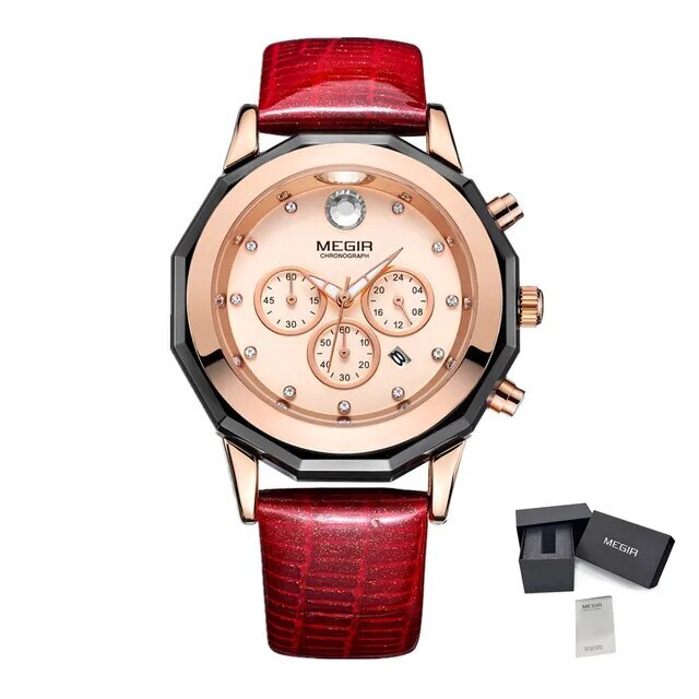 MEGIR Luxury Brand Women Bracelet Watches Ladies Fashion Quartz Sport Wristwatch Leather Dress Clock Chronograph Reloj Hombre-11