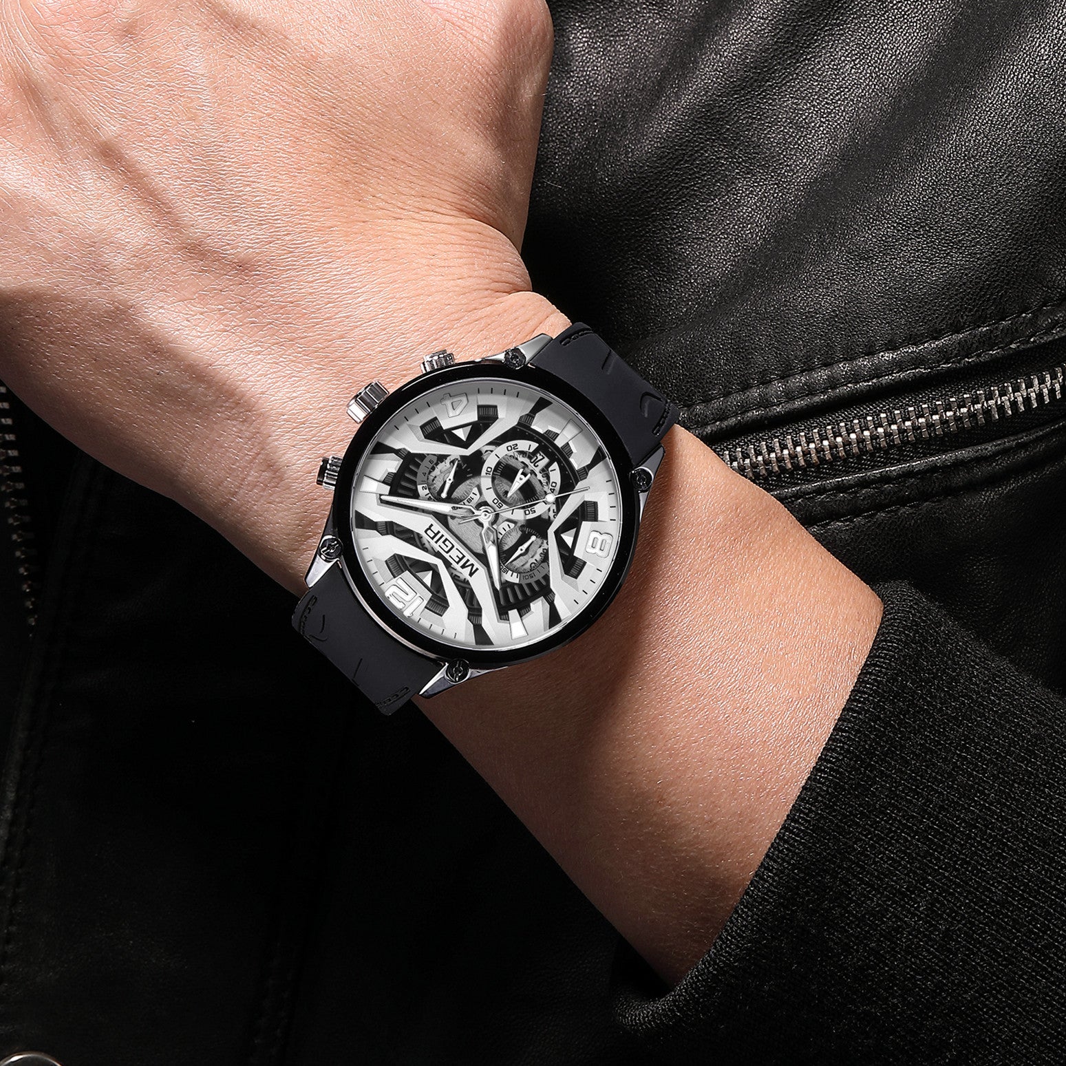 MEGIR Chronograph Men Watch Brand Luxury Military Watches Silicone Luminous Waterproof Date Man Wristwatch Sport Reloj Hombre-5