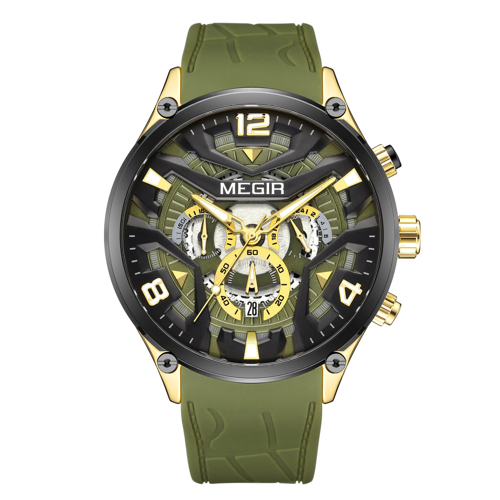 MEGIR Chronograph Men Watch Brand Luxury Military Watches Silicone Luminous Waterproof Date Man Wristwatch Sport Reloj Hombre-10