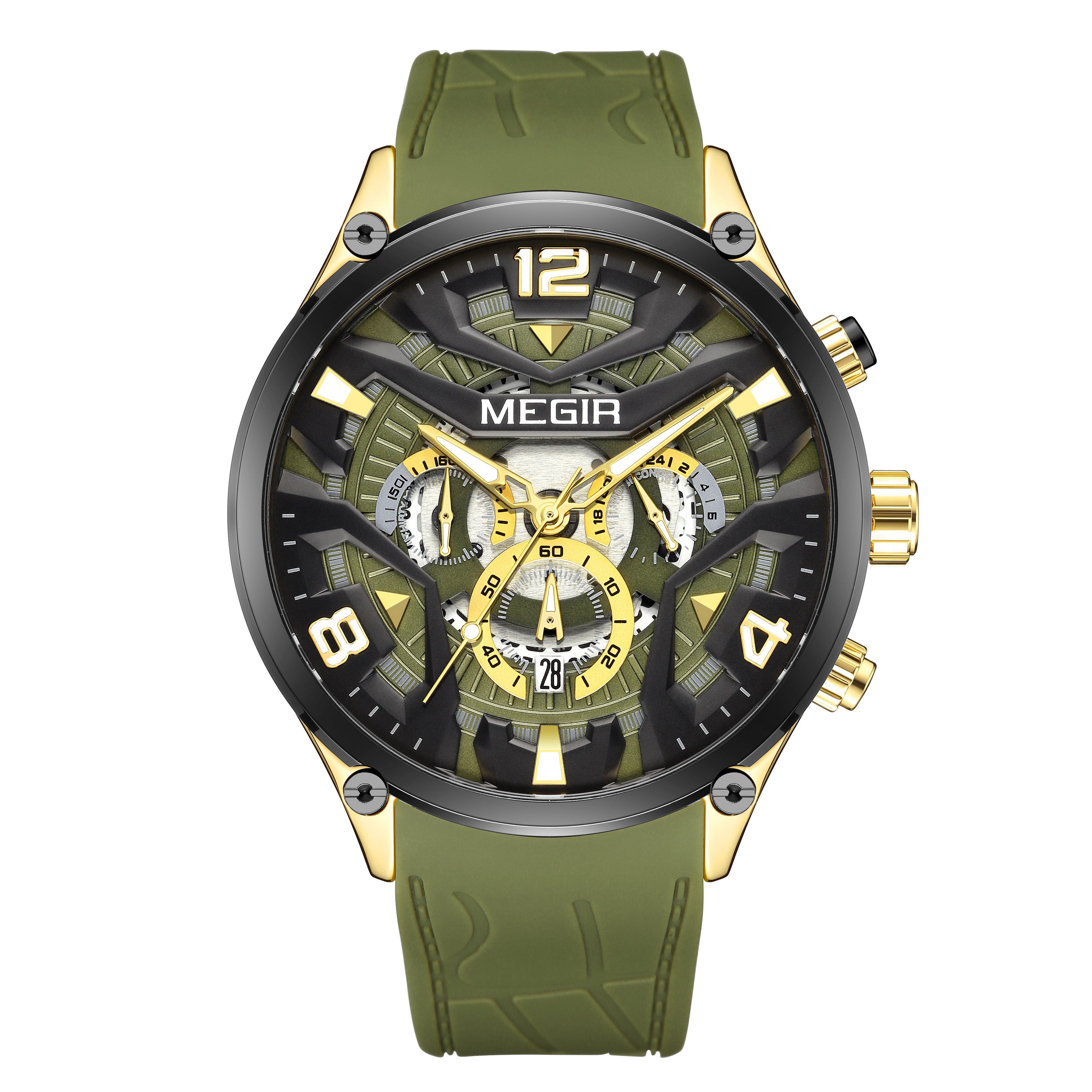 MEGIR Chronograph Men Watch Brand Luxury Military Watches Silicone Luminous Waterproof Date Man Wristwatch Sport Reloj Hombre-10