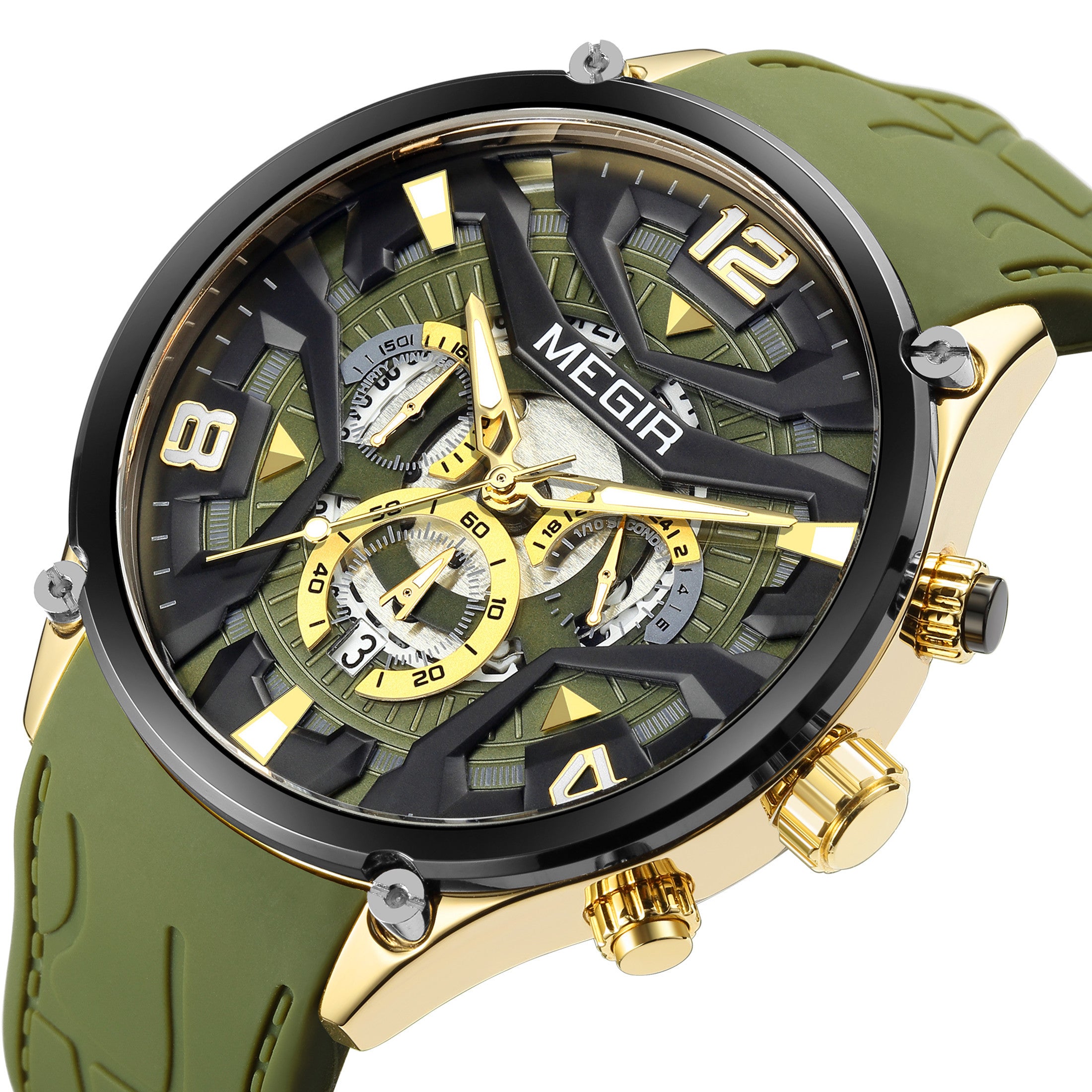 MEGIR Chronograph Men Watch Brand Luxury Military Watches Silicone Luminous Waterproof Date Man Wristwatch Sport Reloj Hombre-11