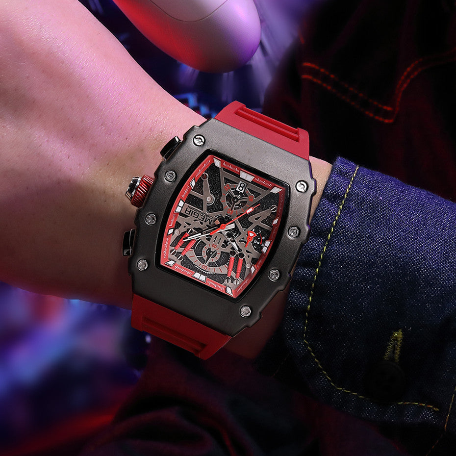 MEGIR Luxury Outdoor Sport Wristwatch for Mens Silicone Waterproof Watches Quartz Wrist Watch Male Clock Military Watch 2218-4