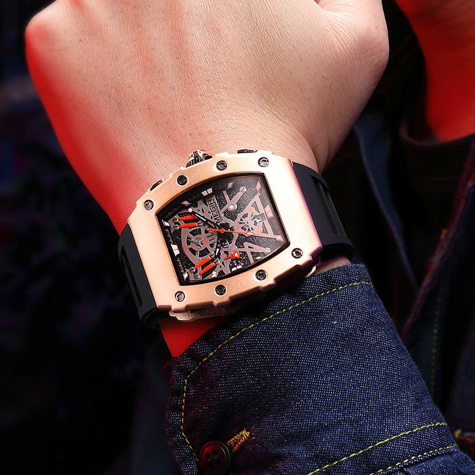 MEGIR Luxury Outdoor Sport Wristwatch for Mens Silicone Waterproof Watches Quartz Wrist Watch Male Clock Military Watch 2218-1