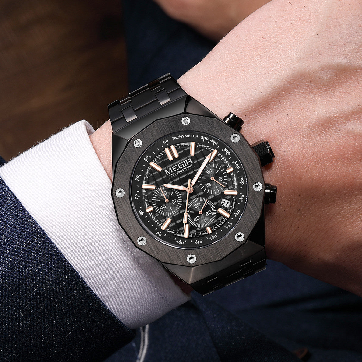 MEGIR Relogio Masculino Luxury Business Men Watches Fashion Military Watch Date Luminous Casual Quartz Wristwatch Man Clock 2213-2