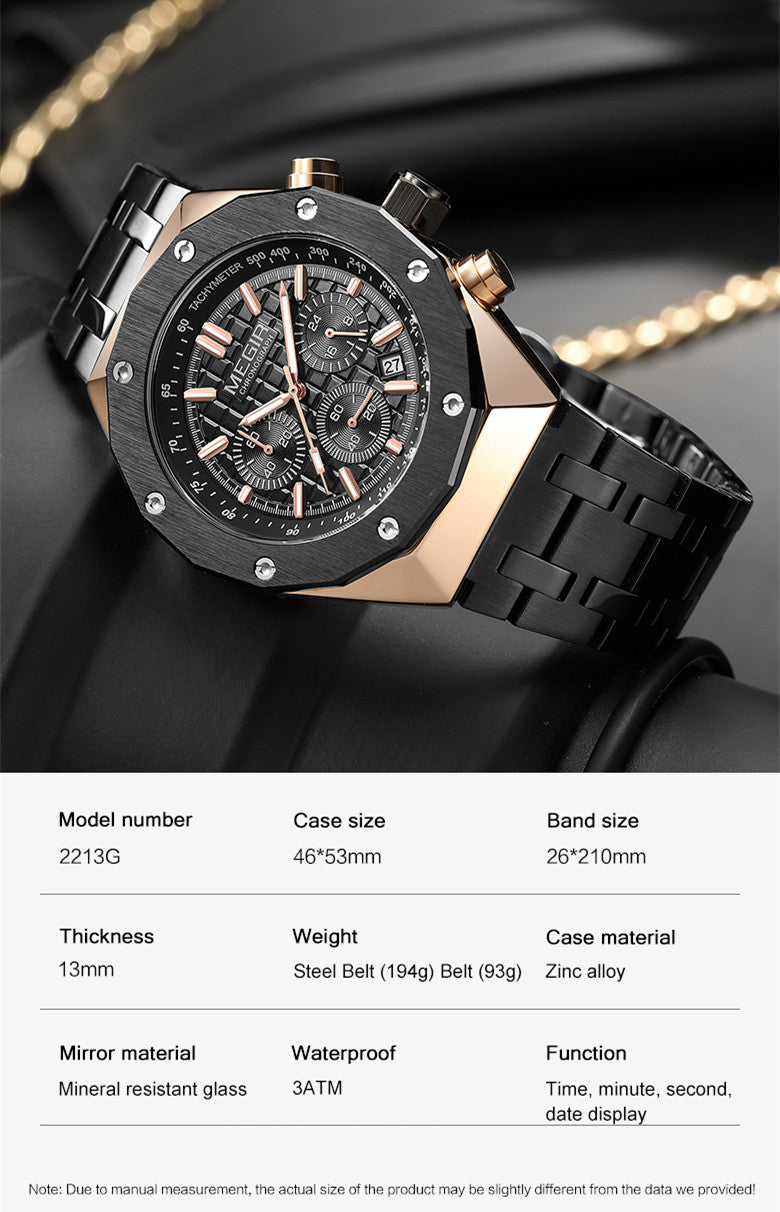 MEGIR Relogio Masculino Luxury Business Men Watches Fashion Military Watch Date Luminous Casual Quartz Wristwatch Man Clock 2213-8