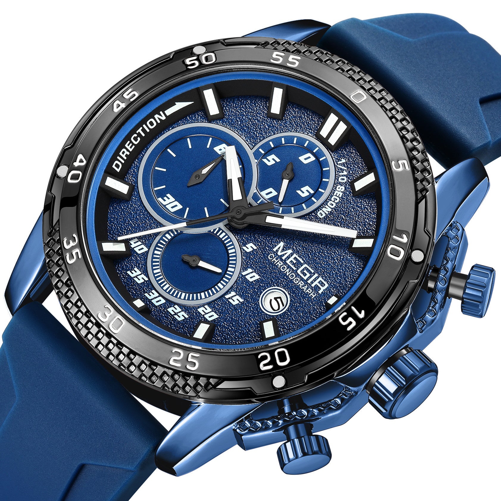 MEGIR Mens' Watches Luxury Fashion Military Sport Watch for Man Waterproof Luminous Silicone Quartz Wrist Watch Clock 2211-14