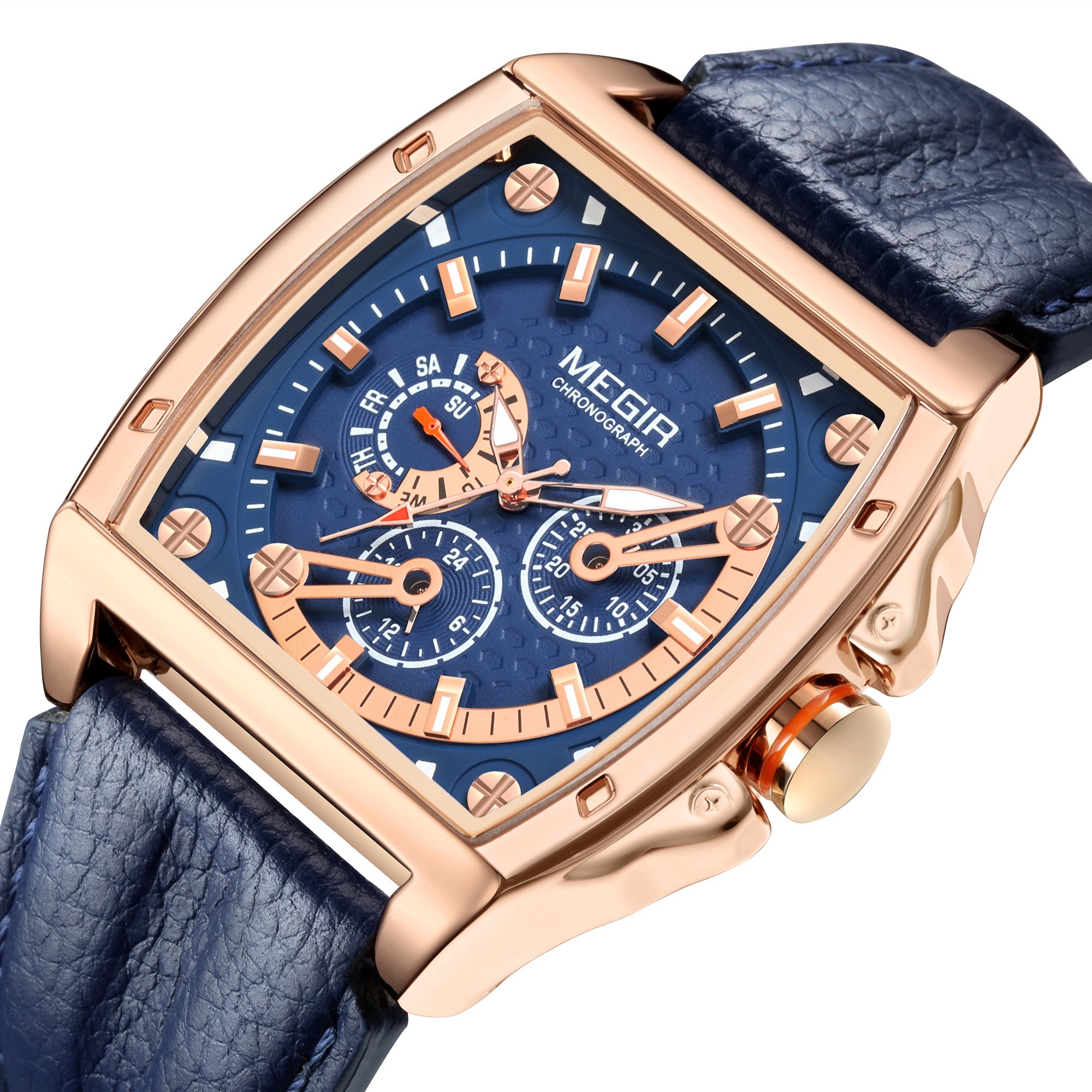 MEGIR Fashion Mens Watches Brand Luxury Waterproof Military WristWatch Leather Sport Quartz Date Weeds Clock Reloj Hombre-4