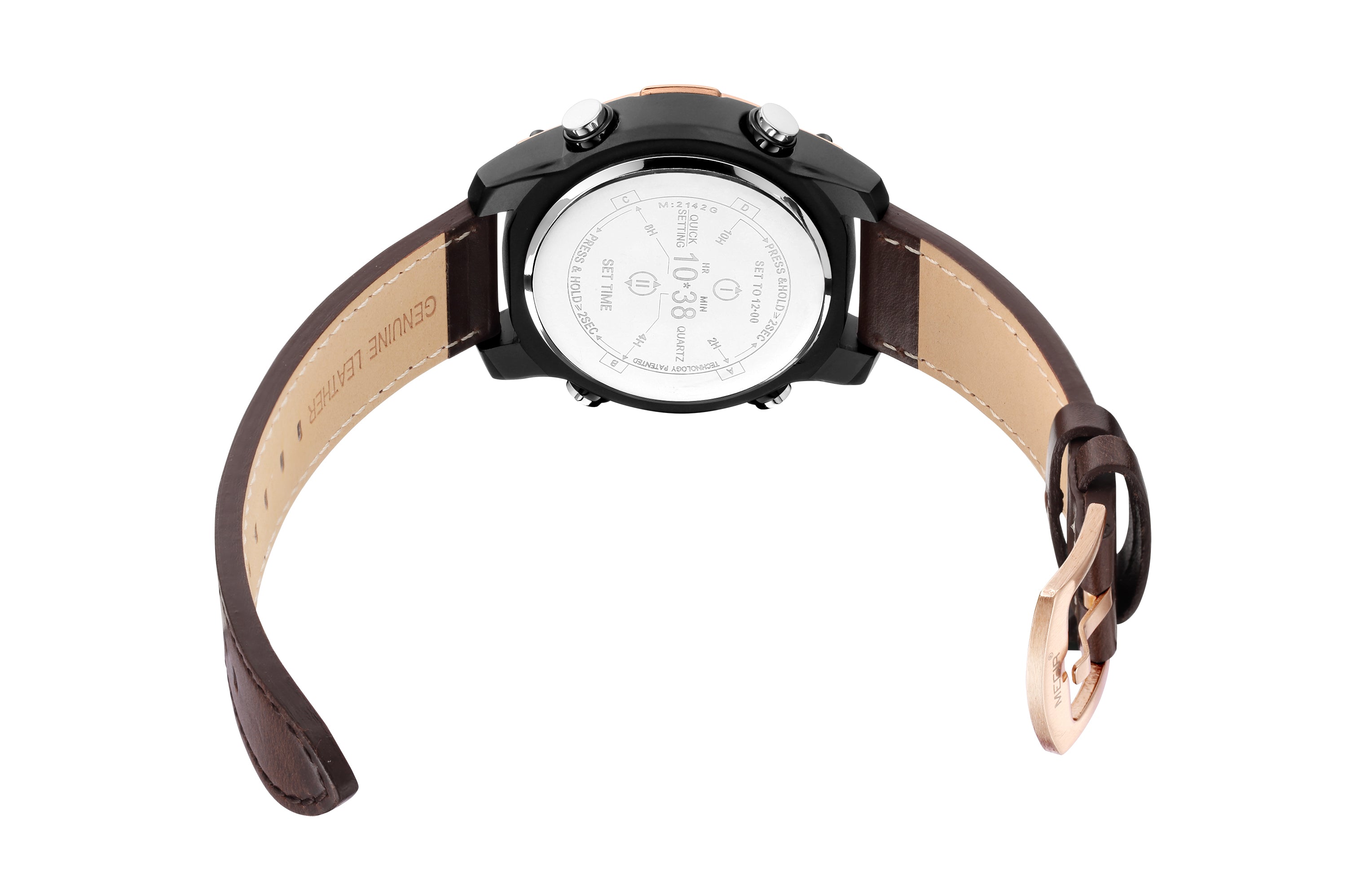 MEGIR Men's Watch Roller Business Casual Wristwatch Leather Fashion Sports Quartz Watch Chronograph Waterproof Male Clock 2142-8