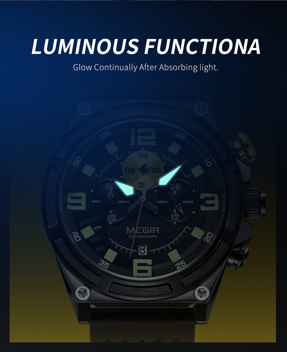 MEGIR Man Chronograph Top Brand Luxury Military Sports Watches for Men Waterproof Date Silicone Wristwatch Clock Reloj Hombre-9