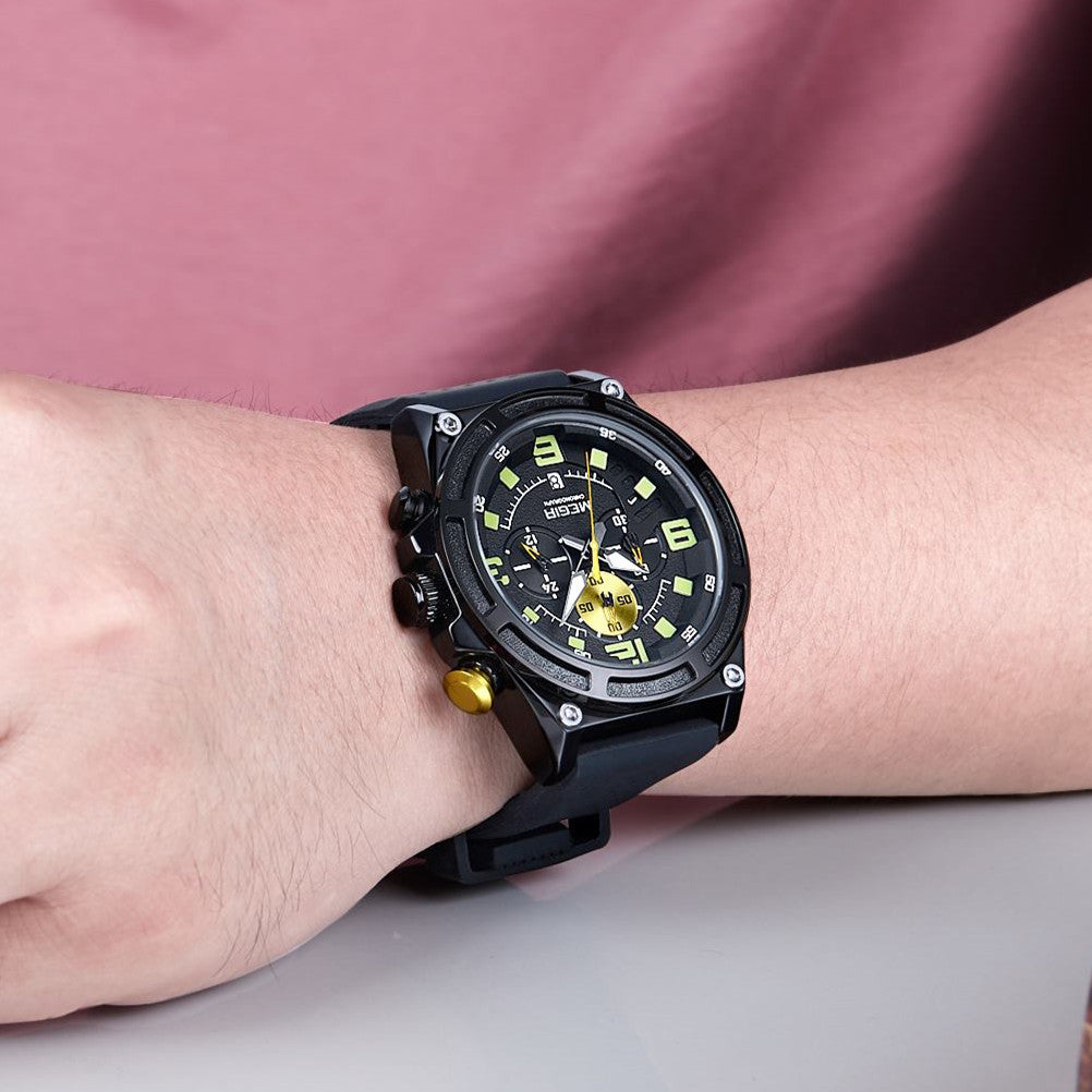 MEGIR Man Chronograph Top Brand Luxury Military Sports Watches for Men Waterproof Date Silicone Wristwatch Clock Reloj Hombre-3