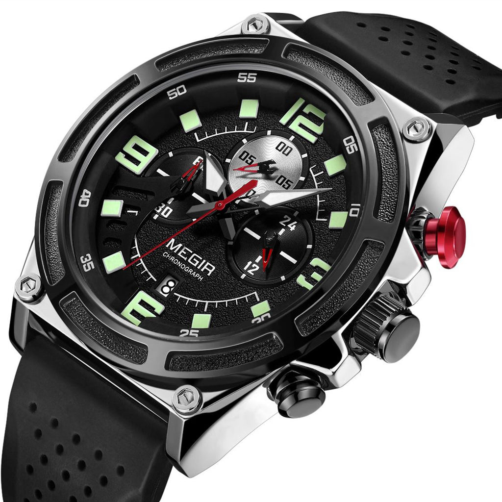 MEGIR Man Chronograph Top Brand Luxury Military Sports Watches for Men Waterproof Date Silicone Wristwatch Clock Reloj Hombre-2