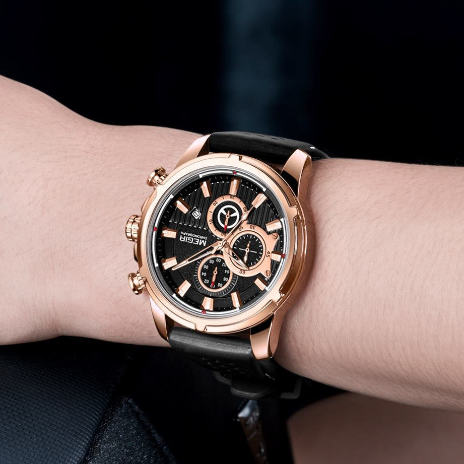 MEGIR Brand Luxury Sport Quartz Watch Silicone Chronograph Men Wristwatches Waterproof Male Calendar Clock Wrist Watch 2101