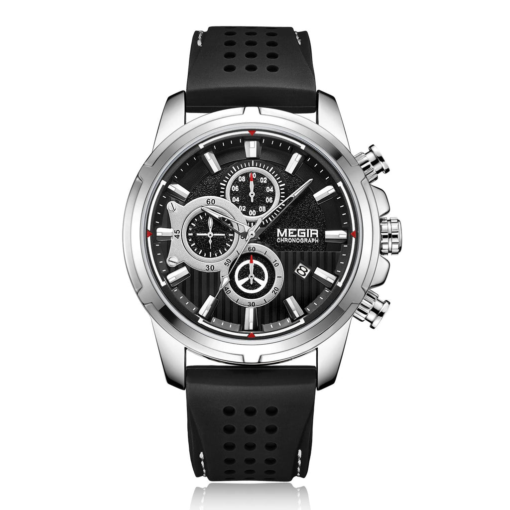 MEGIR Brand Luxury Sport Quartz Watch Silicone Chronograph Men Wristwatches Waterproof Male Calendar Clock Wrist Watch 2101