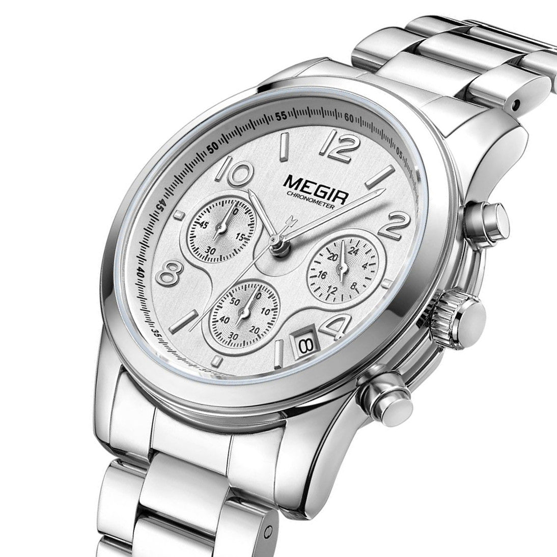 MEGIR Luxury Elegant Women Watch Stainless Steel Ladies Quartz Wristwatch Fashion Female Watches Casual Femme Relogio 2057-7