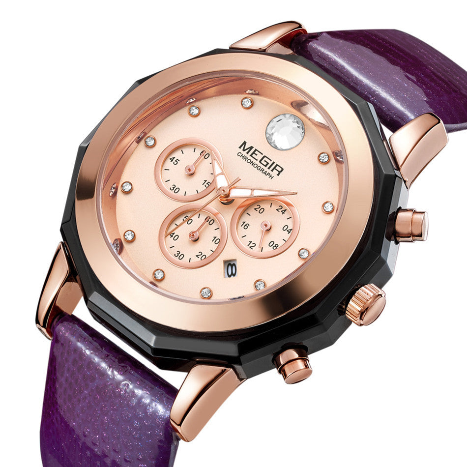 MEGIR Luxury Brand Women Bracelet Watches Ladies Fashion Quartz Sport Wristwatch Leather Dress Clock Chronograph Reloj Hombre-6