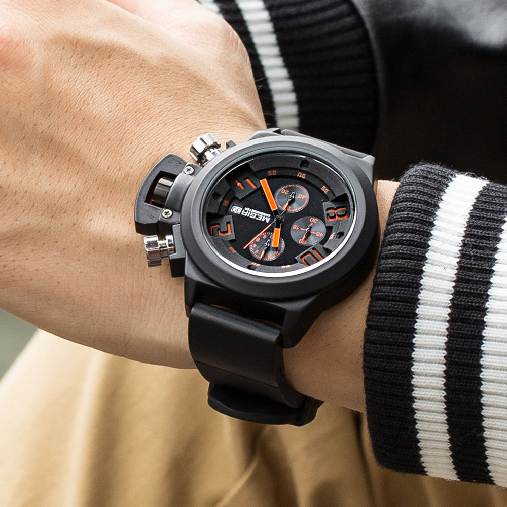 MEGIR Men Watches Luxury Fashion Sport Military Chronograph Luminous Date Quartz Wristwatch Clock Big Dial Relogio Masculino