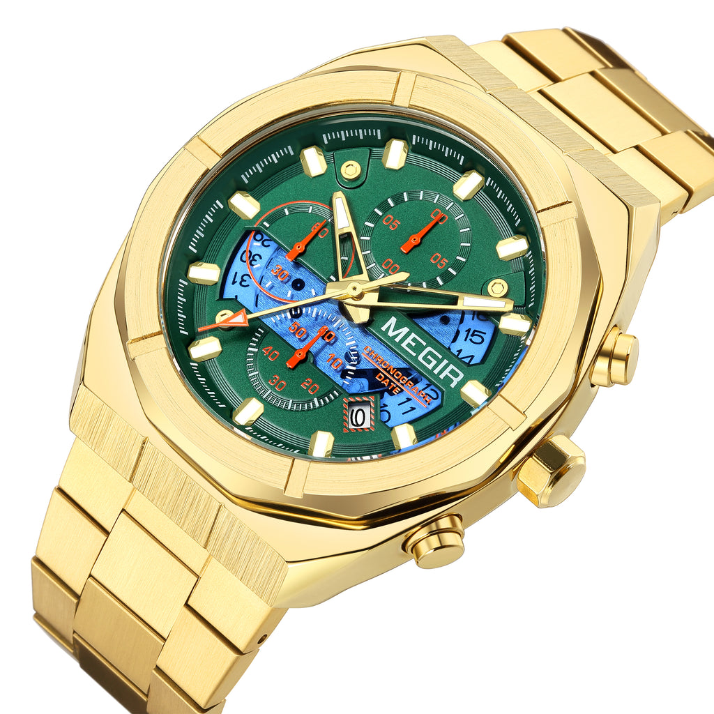 MEGIR New Watch for Men Top Brand Luxury Casual Quartz Wristwatch with Chronograph Waterproof Luminous Auto Date Reloj Hombre-10
