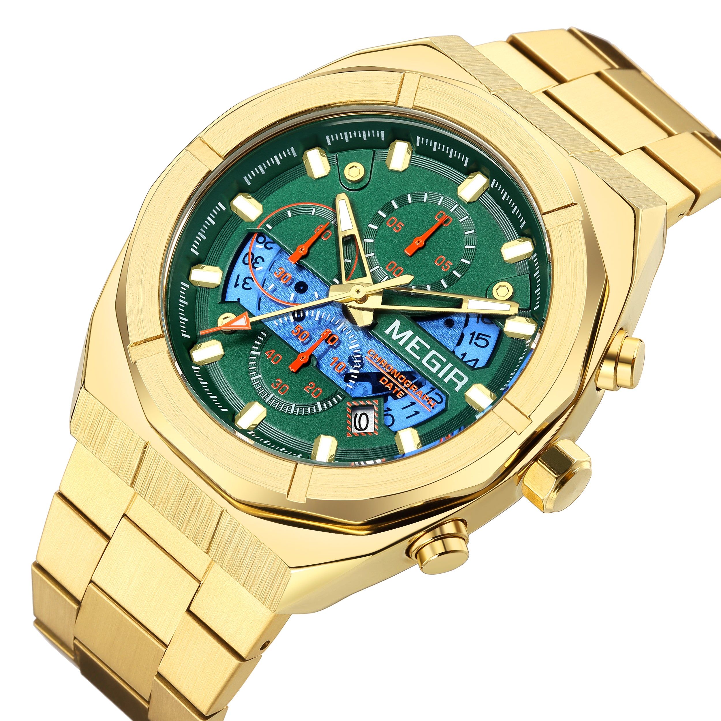 MEGIR New Watch for Men Top Brand Luxury Casual Quartz Wristwatch with Chronograph Waterproof Luminous Auto Date Reloj Hombre-10