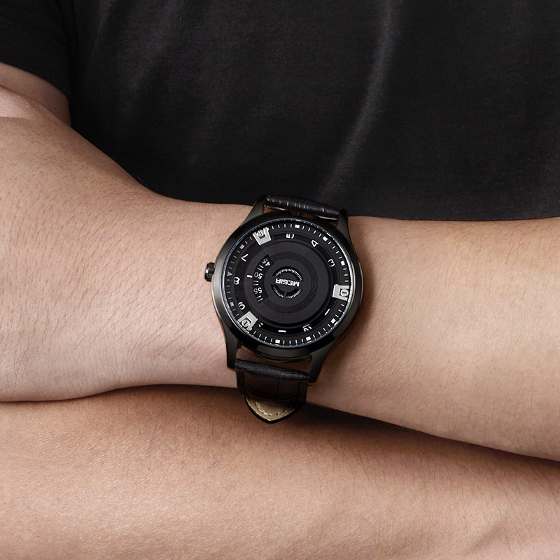 MEGIR Mens Watches Top Brand Luxury Leather Sport Military Watches Male Clock Waterproof Fashion Casual Quartz Wristwatch 1067