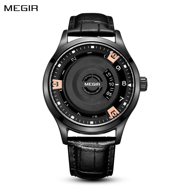 MEGIR Mens Watches Top Brand Luxury Leather Sport Military Watches Male Clock Waterproof Fashion Casual Quartz Wristwatch 1067