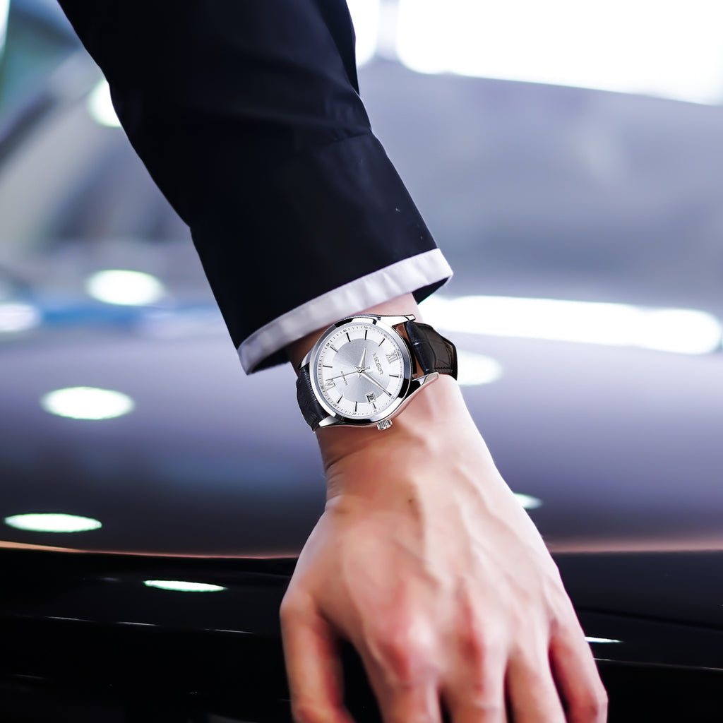 MEGIR Original Brand Men's Watches Automatic Mechanical Watch 5Bar Waterproof Leather Luxury Wristwatch Clock Relogio Masculino-3