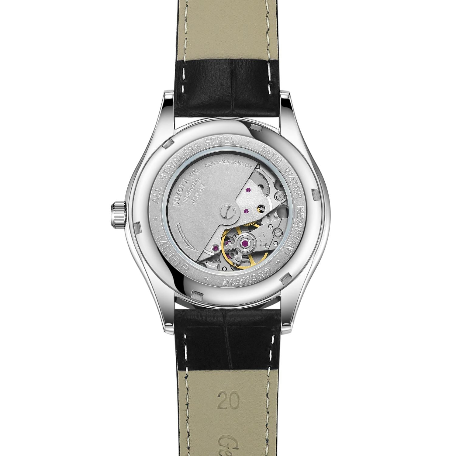 MEGIR Original Brand Men's Watches Automatic Mechanical Watch 5Bar Waterproof Leather Luxury Wristwatch Clock Relogio Masculino-7