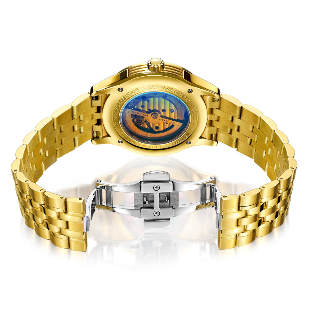 MEGIR Top Brand Luxury Business Watch Men Stainless Steel Waterproof Automatic Mechanical WristWatch Clock Big Dial Montre Homme-13