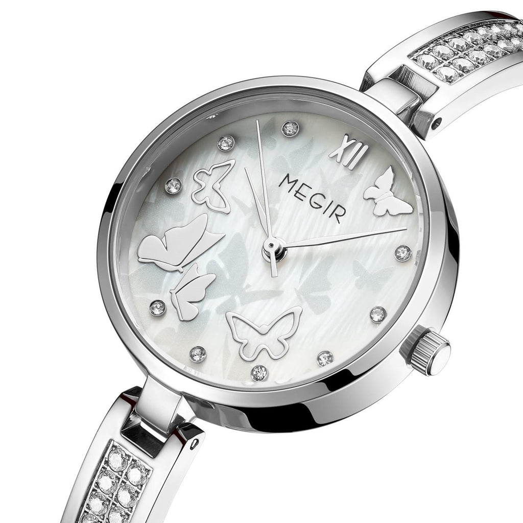 MEGIR Watch for Women Luxury Diamond Ladies Quartz Wristwatches Steel Women Bracelet Watches Female Dress Clock Relogio Feminino-10