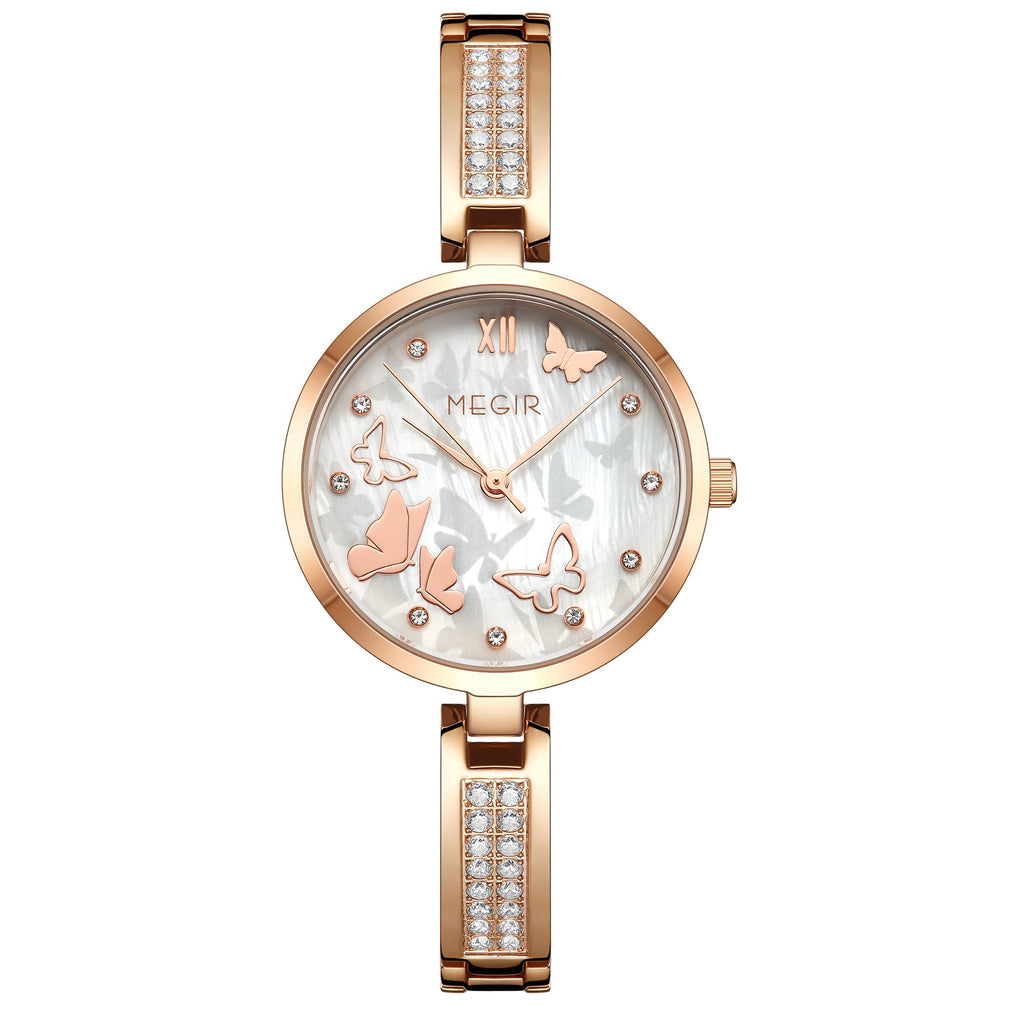 MEGIR Watch for Women Luxury Diamond Ladies Quartz Wristwatches Steel Women Bracelet Watches Female Dress Clock Relogio Feminino-13