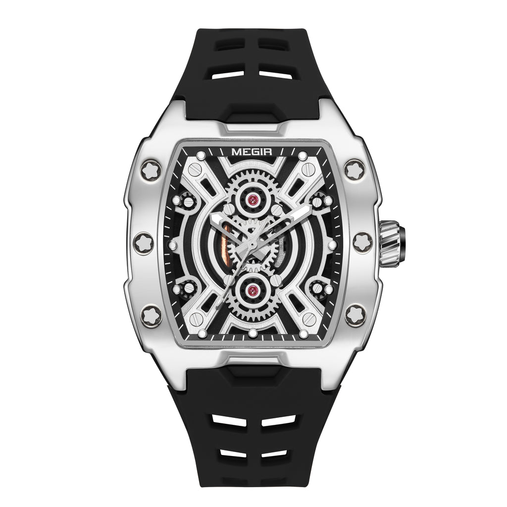 MEGIR New Sport Watches for Men Waterproof Male Military Quartz Wristwatch Silicone Strap Large Dial Luminous Watch Montre Homme-10