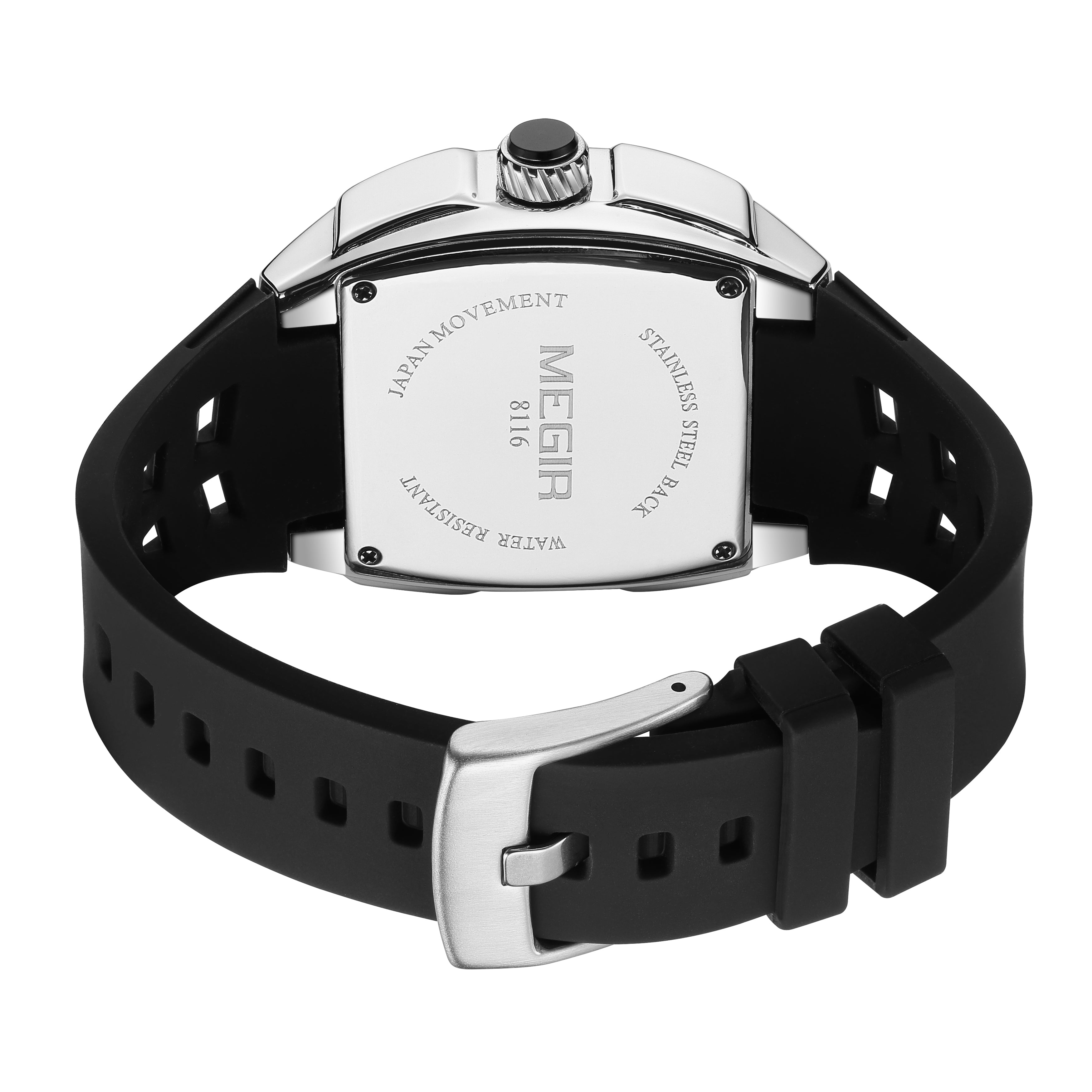 MEGIR New Sport Watches for Men Waterproof Male Military Quartz Wristwatch Silicone Strap Large Dial Luminous Watch Montre Homme-11