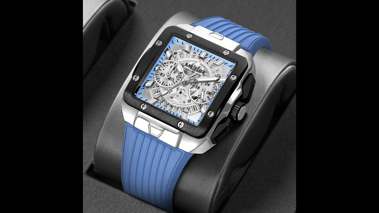 MEGIR Watch for Men Luxury Sport Quartz Wristwatch with Silicone Band Luminous Hands Date Male Chronograph Clock Reloj Hombre 2228-13